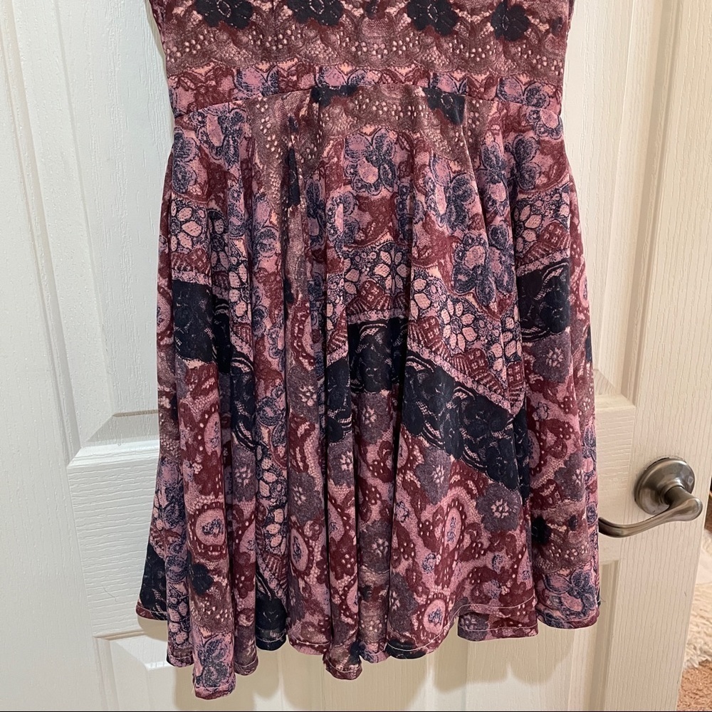 MAISON Jules Flirty A-Line Dress Mini Small Purple Floral Like New Summer - Picture 10 of 12